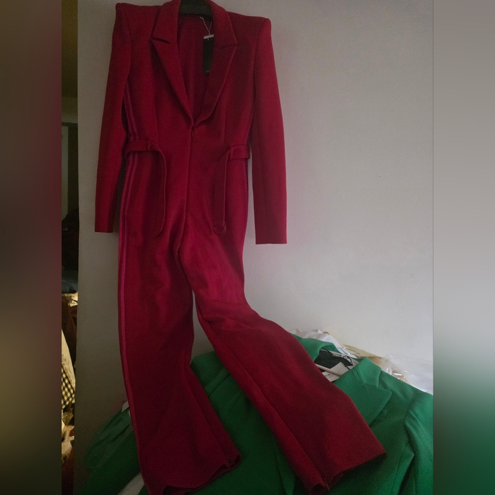 Adidas x Ivy park Jumpsuit 3.0 Power Red w/ Pink Stripes Size L BNWT - Picture 14 of 16